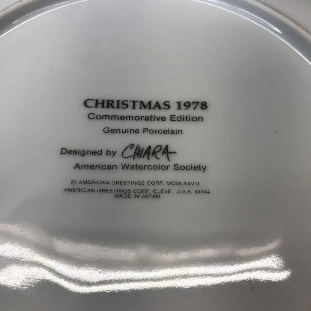 CHARA American Watercolor Society CHRISTMAS 1978 COLLECTOR Plate